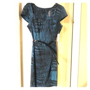 Bisou Bisou Blueish/Green and Black Dress Size 16